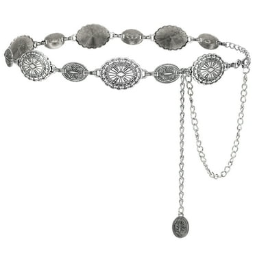 WHIPPY Womens Metal Waist Chain Belt Western Belts for Jeans Dresses