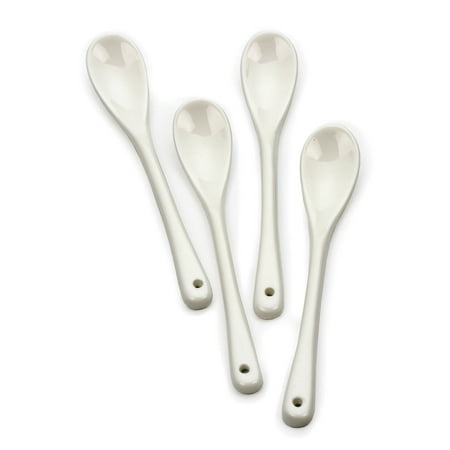 Flower Porcelain Spoon - RSVP Porcelain Egg Spoons, Set of 4