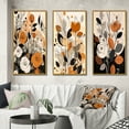 thumbnail image 1 of Designart "Terracotta Wildflowers in Retro Illustration IX" Abstract Botanicals Framed Wall Art Set Of 3 - Brown Modern Frame Canvas Set For Living Room Decor, 1 of 6