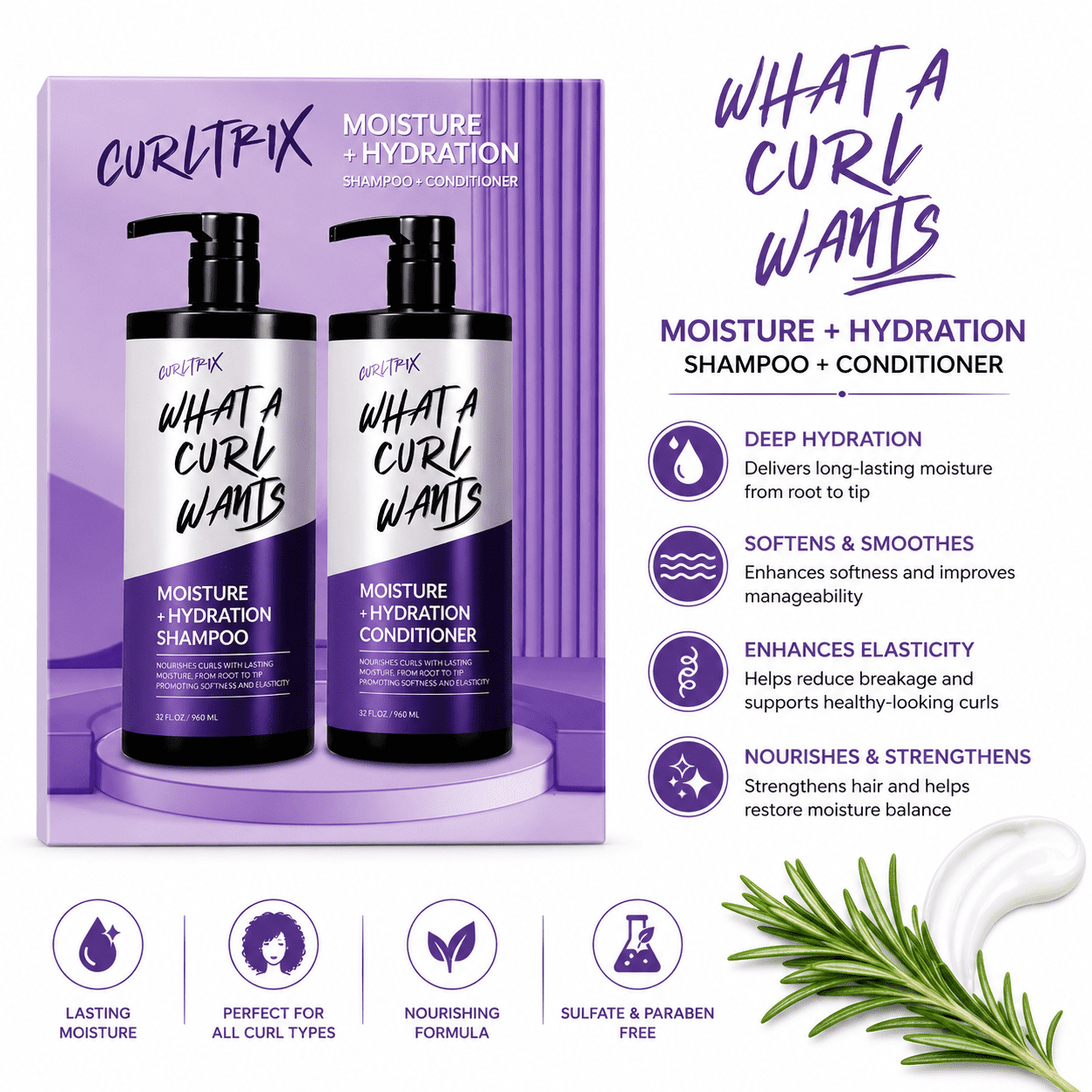 tgin Miracle RepaiRx Shampoo & Conditioner Duo for Dry, Curly Hair