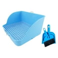 thumbnail image 1 of Papelera de arena para conejos, caja de inodoro esquinera para camas para mascotas, jaula para entrenador de orinal para mascotas, bandeja esquinera , azul estilo A azul un, 1 of 8
