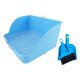 thumbnail image 1 of Inodoro para papelera de conejo, orinal, ropa de cama esquinera con pala y escoba, bandeja para mascotas para conejos, hámster, chinchilla y hurón , azul estilo A azul un, 1 of 8