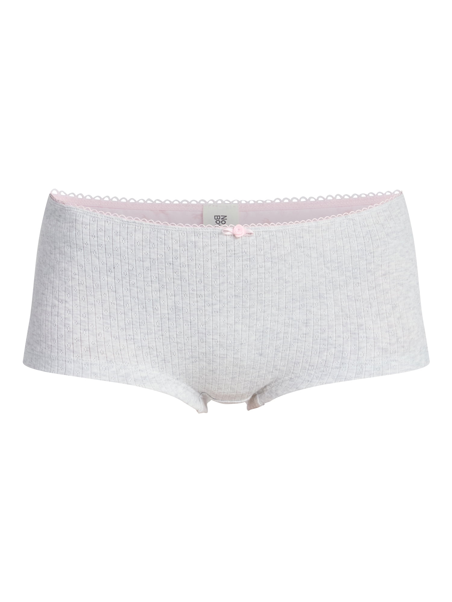 No Boundaries Cotton and Pointelle Boyshort Panties, 3-Pack, Women's XS-XXXL
