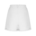 thumbnail image 6 of Running Shorts Womens with Pockets Casual Solid Color Pleated Hot Pants Lounge High Waist Athletic Hotpants Summer Yoga Gym Cotton Linen Shorts Elastic Waist Tracksuit Bottoms, 6 of 7