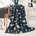 thumbnail image 3 of Gray Dinosaurs Exotic Leaves Blanket,Comfortable Soft Lamb Wool Throw Blanket,All Season,Warm Lightweight Blankets for Sofa Bed Couch Living Room Chair,50"x60", 3 of 4