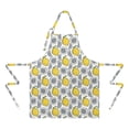 thumbnail image 2 of Yellow Lemon Fruit Slices White Pattern Apron-Garden Aprons for Women with Pockets-Cotton Linen Waterproof Kitchen Cooking Gardening Aprons Adjustable for Kitchen,Cooking,BBQ and Salon 33x27 Inch, 2 of 7