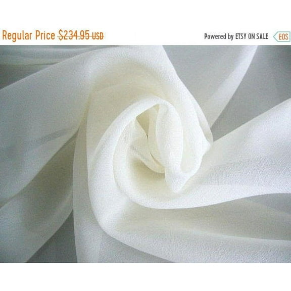 120" Wide (10ft Wide) x 80 feet Roll - IVORY Sheer Voile Chiffon Fabric - Perfect for Draping Panels and Masking for Weddings & Events -