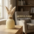 thumbnail image 3 of Unique Bargains Geometric Plastic Tall Decorative Bud Vase Beige 4.7" x 4.7" x 5.7", 3 of 7