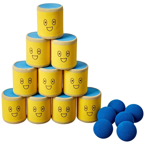 Juego de derribo de vasos 360 Athletics, 10 latas y 6 pelotas