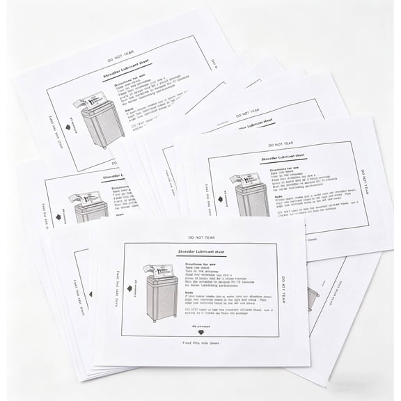 Paper Shredder Lubricant Sheets | Paper Shredder Oil | Convenient NO Dirty Hands for Home Office Shredders Cleaning (Pack of 6)