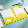 thumbnail image 2 of Two-Pocket File Folder with Inner Flap, Double Pocket Document Organizer Folder, Organizer Solution for Work Office Presentations (Yellow, 9.5''x12''), 2 of 6
