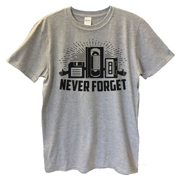 Mens Technology T-shirt “Never Forget” Funny T Shirt Gift For Dad - Funny Small, Heather Grey - Walmart.com