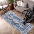 thumbnail image 2 of SHILIU-Hallway Runner Rug 2'x7' Boho Washable Runner Rugs with Rubber Backing, Non Slip Carpet Runner for Hallways, Farmhouse Rug Runners for Kitchen Laundry Room Entryway Bedroom, Blue, 2 of 4