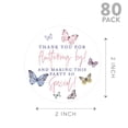thumbnail image 5 of Koyal Wholesale Kids Party Favor Thank You Stickers, Thank You For Fluttering By Round Butterfly Birthday Sticker Labels, 5 of 5