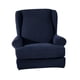 thumbnail image 4 of Funda de tela para sillón con respaldo de alas, universal, para muebles Azul oscuro, 4 of 9