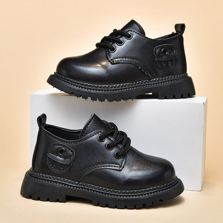 alcepopk Boys Shiny Leather Special Occasion Shoes Kids
