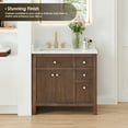 thumbnail image 4 of Cerrito 36" Wood Vanity in Brown Brushed Oak Engineered Stone Top no Mirror, 4 of 14
