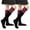 Black / Bright Pink, variant on Women's Triple Striped Knee High Tube Cotton Socks, Black Purple, 9-11, 2 Pairs