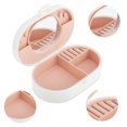 thumbnail image 3 of Unique Bargains 1 Pc Bow Design Jewelry Box Jewelry Organizer White Light Pink ABS TPE, 3 of 5