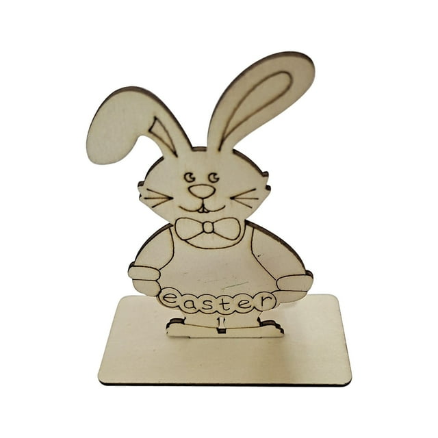 pdqouc Easter Wooden Bunny Cutouts Unfinished Wooden Bunny Cutout Easter Bunny Cutouts for Easter Crafts Easter Spring Decorations Classroom Spring Decor Craft and Year Round