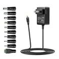 thumbnail image 2 of Basicvolt 12V 2A AC Adapter Universal DC Power Supply 12Volt 2A 1.5A 1A 500ma 300ma for TV Box Tablet Speaker GPS Webcam Router Alarm Clock and More 12V Devices, 2 of 4