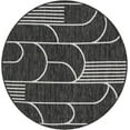thumbnail image 2 of Unique Loom Outdoor Modern Collection Area Rug - Mod (3' 3" Round Black and White), 2 of 6
