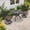 Brown, variant on Hzzkey 5-Piece Outdoor Dining Set, Cast Aluminum Round Table and Swivel Chairs with Brown Cushions, Weather-Resistant
