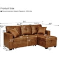 thumbnail image 6 of JERBOR Tufted Sectional Sleeper Sofa Pull Out Couch Bed - Modern Upholstered L Shaped Convertible Sofa Bed with Chaise Lounge and Storage for Living Room, 6 of 10