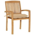 thumbnail image 2 of vidaXL Stacking Garden Chairs with Cushions 4 pcs Solid Teak Wood, 2 of 5