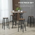 thumbnail image 4 of HOMCOM Ensemble de Table Ronde et Chaises de Bar 5 Pcs pour Salle à Manger, 4 of 10