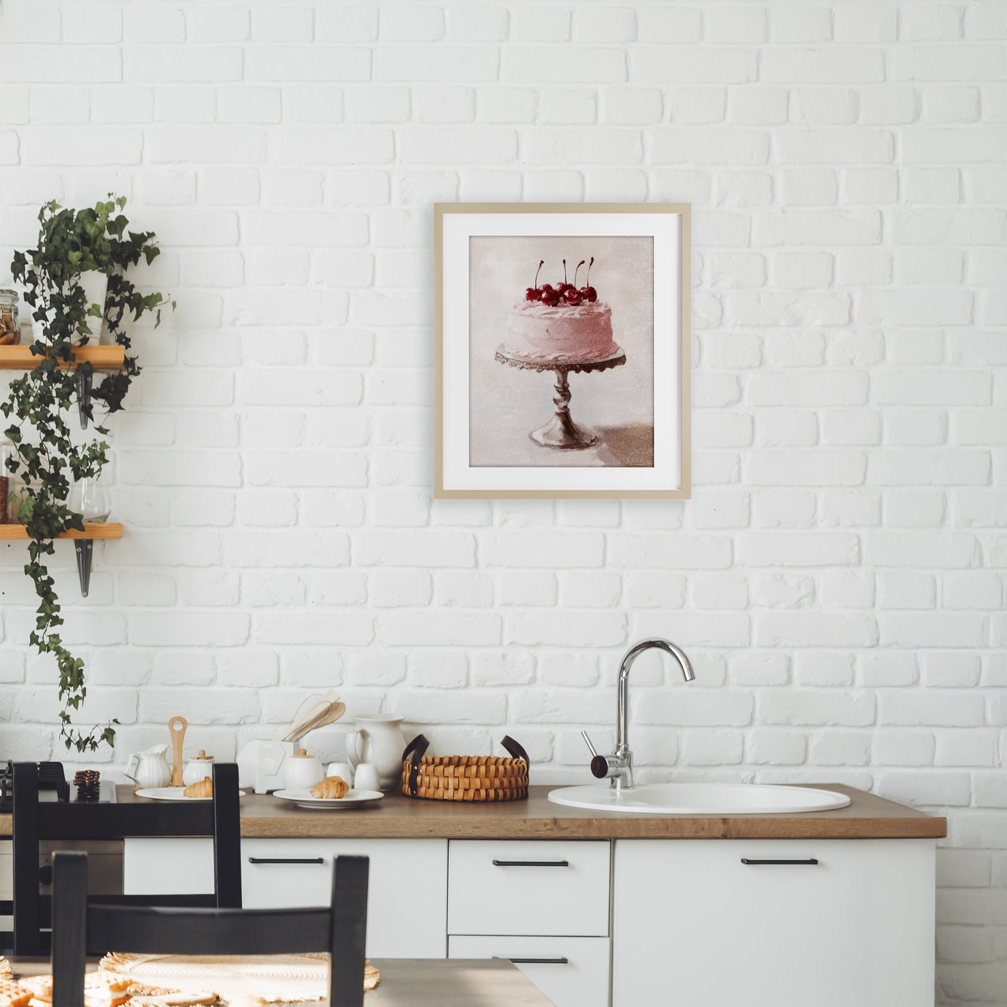 Stupell Industries Cherry Cake Delight Birch Framed Print Under Glass, design by Svetlana Aleynikova