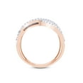 thumbnail image 5 of 1/2 CT Round & Baguette Cut Natural White Diamond Crossover Band Ring In 14K Rose Gold Plated 925 Sterling Silver (Color: I-J, Clarity: I2-I3, 0.50 Cttw) -9, 5 of 7