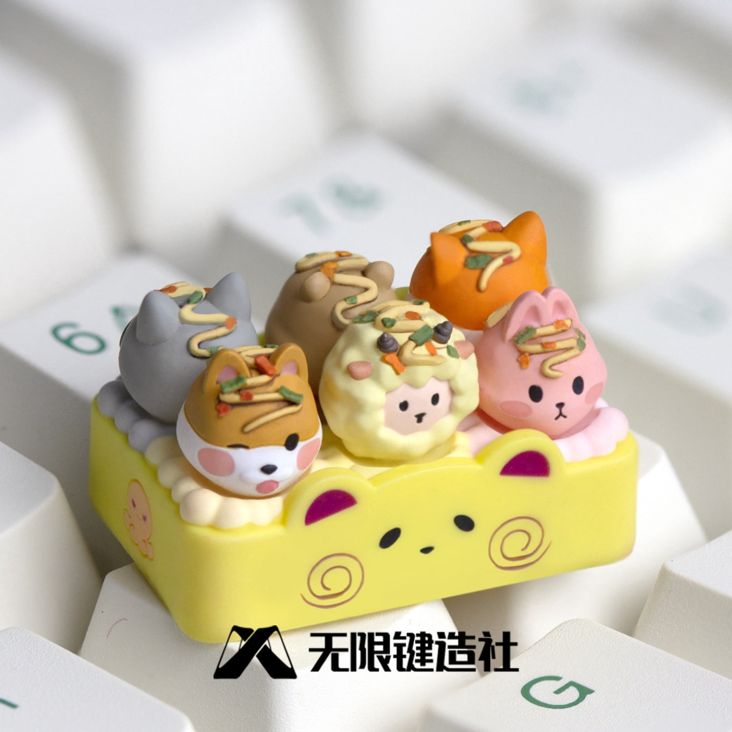 Handmade Resin Takoyaki Artisan Keycap 1.5u, Japanese Octopus Balls Food Keycap for MX Switch Mechanical Keyboard