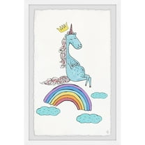 Marmont Hill Unicorn Rainbow Framed Wall Art, 12.00" x 1.50"