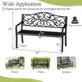 thumbnail image 3 of Costway 50" Porch Bench with Ergonomic Backrest & Armrests Floral Patterns Curved, 3 of 10