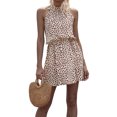 thumbnail image 2 of Senjay Robe à Encolure Licou pour Femmes Sans Manches avec Taille Élastique, Robe Courte Imprimée pour l'Été, Robe Courte à Encolure Licou pour Femmes, Robe à Encolure Licou pour Femmes, 2 of 6