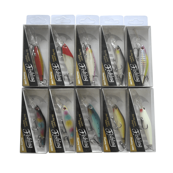 10Pcs 90mm Sinking Long beak Minnow Fishing Lures Crankbait Bass Trout Baits