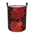 thumbnail image 2 of LNWH Laundry Basket, Red Pomegranate Print Art Pattern Foldable Laundry Hamper with Handles Waterproof, Small Size, 2 of 8