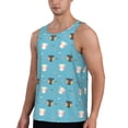 thumbnail image 2 of Gukieu Cat Fish Print Men's Quick Dry Fitness Vest, Round Neck Sleeveless Fitness Bodybuilding Top-XX-Large, 2 of 7