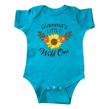

Inktastic Glamma s Little Wild 1 with Beautiful Sunflower Gift Baby Boy or Baby Girl Bodysuit