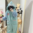 thumbnail image 2 of Pijama de felpa Kawaii Sanrio para mujer, ropa de estar por casa de dibujos animados Hangyodon, pijama con capucha, bata larga de felpa para dormir, monos de invierno, 2 of 4