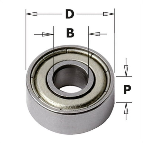 CMT 791.015.00 Bearing, 1-1/4-Inch Diameter, 1/2-Inch Smaller Diameter