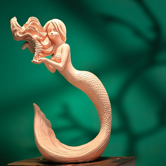 Mermaid Princess Statue Ornaments Resin Crafts Wine Cabinet Living Room Porch Desktop TV Cabinet Decorations