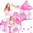thumbnail image 1 of Juega Tent Celontry Princess 3 en 1 con túnel de acceso y piscina de bolas, 1 of 8