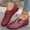 Red, variant on Women's Plus Size V-Cut Casual Flat Shoes, Lightweight Soft Sole Slip On Fashion Loafers for Spring Summer Black 36