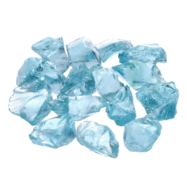 Fire Glass for Fire Pit, 2-3mm(1/9") High Luster Natural Glass Rocks, Turquoise