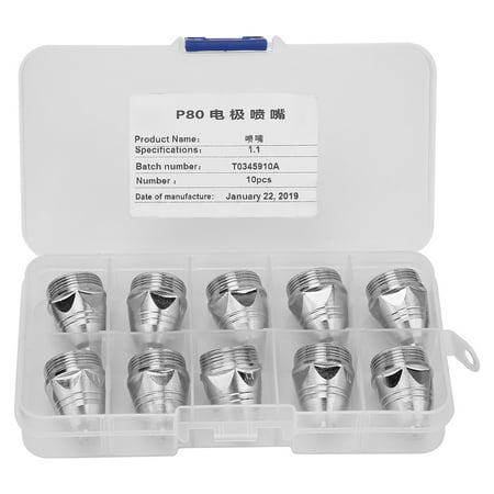 

10pcs P-80 Plasma Cutting Consumable Cutter Torch Nozzle Tips (1.1mm Nozzle)