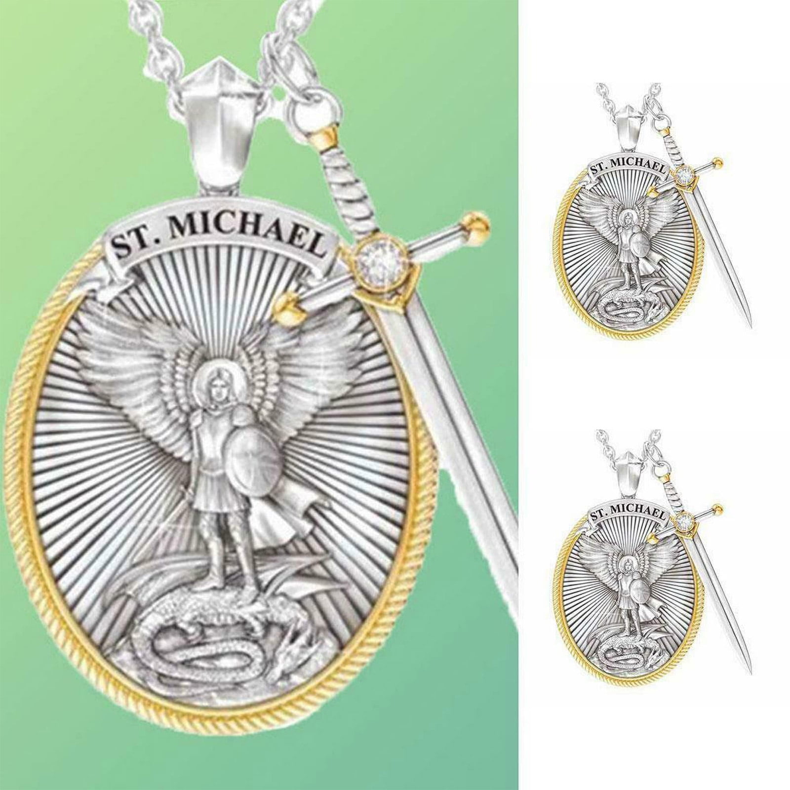 St. Michael Necklace Sterling Silver