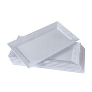 DISPOSABLE LACE TRAYS | for Upscale Wedding and Dining | 6 pc | White | 14” x 7.5”