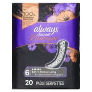 Always Discreet Boutique Incontinence Pads, Extra Heavy Absorbency, Long Length, 20 Count